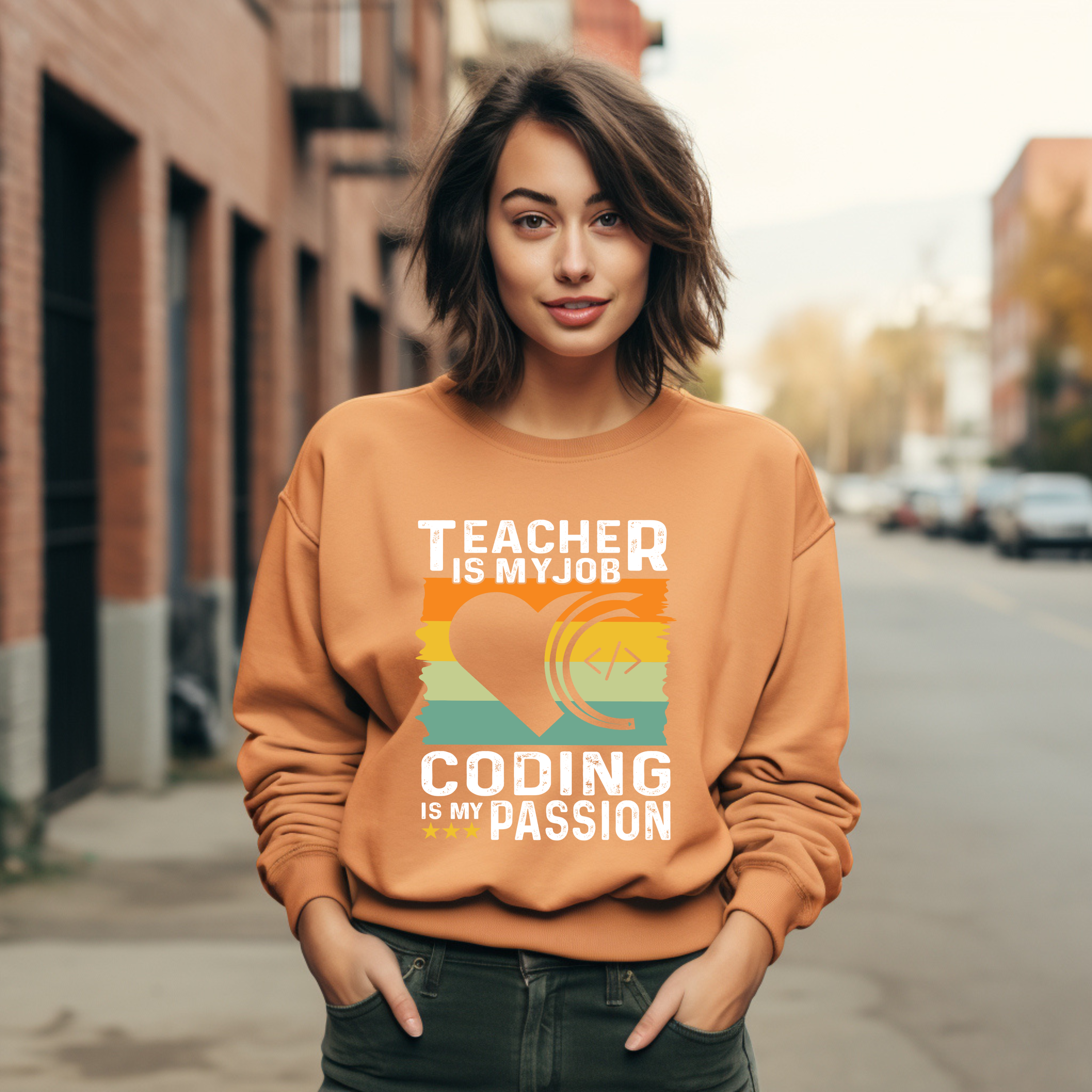 Developer Heart Code Crewneck Sweatshirt