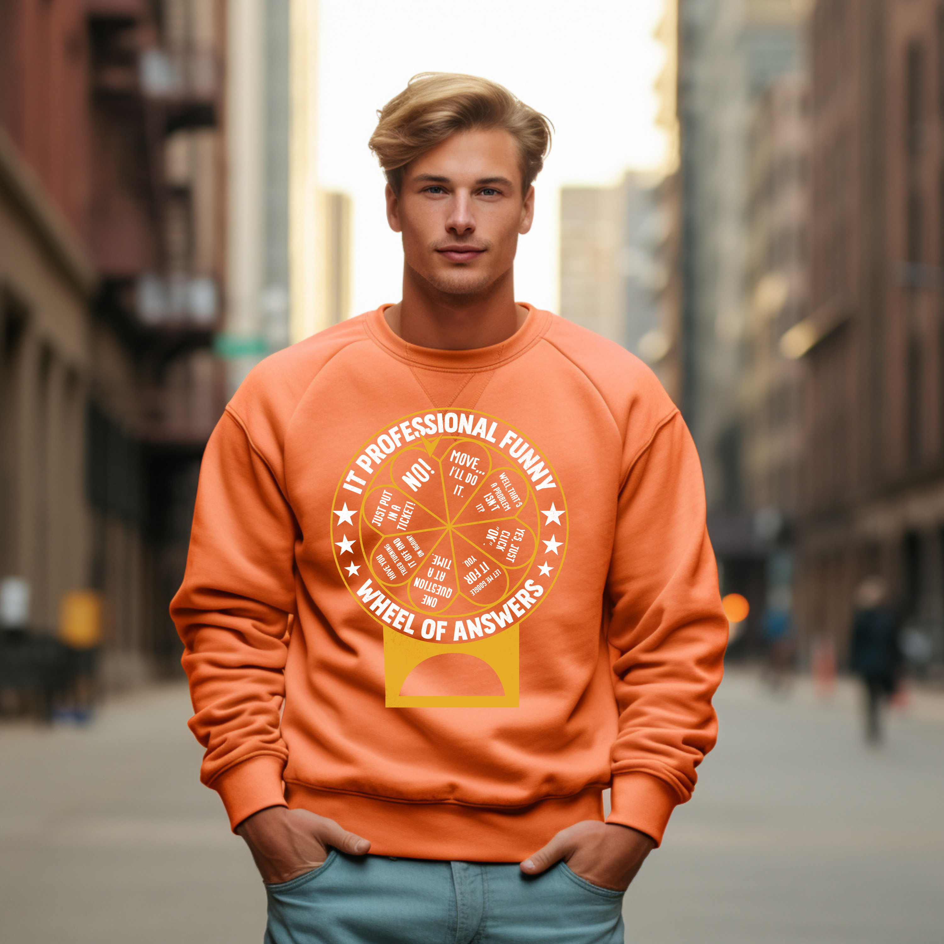 Crewneck Sweatshirt — Minimal Citrus Gumball Graphic