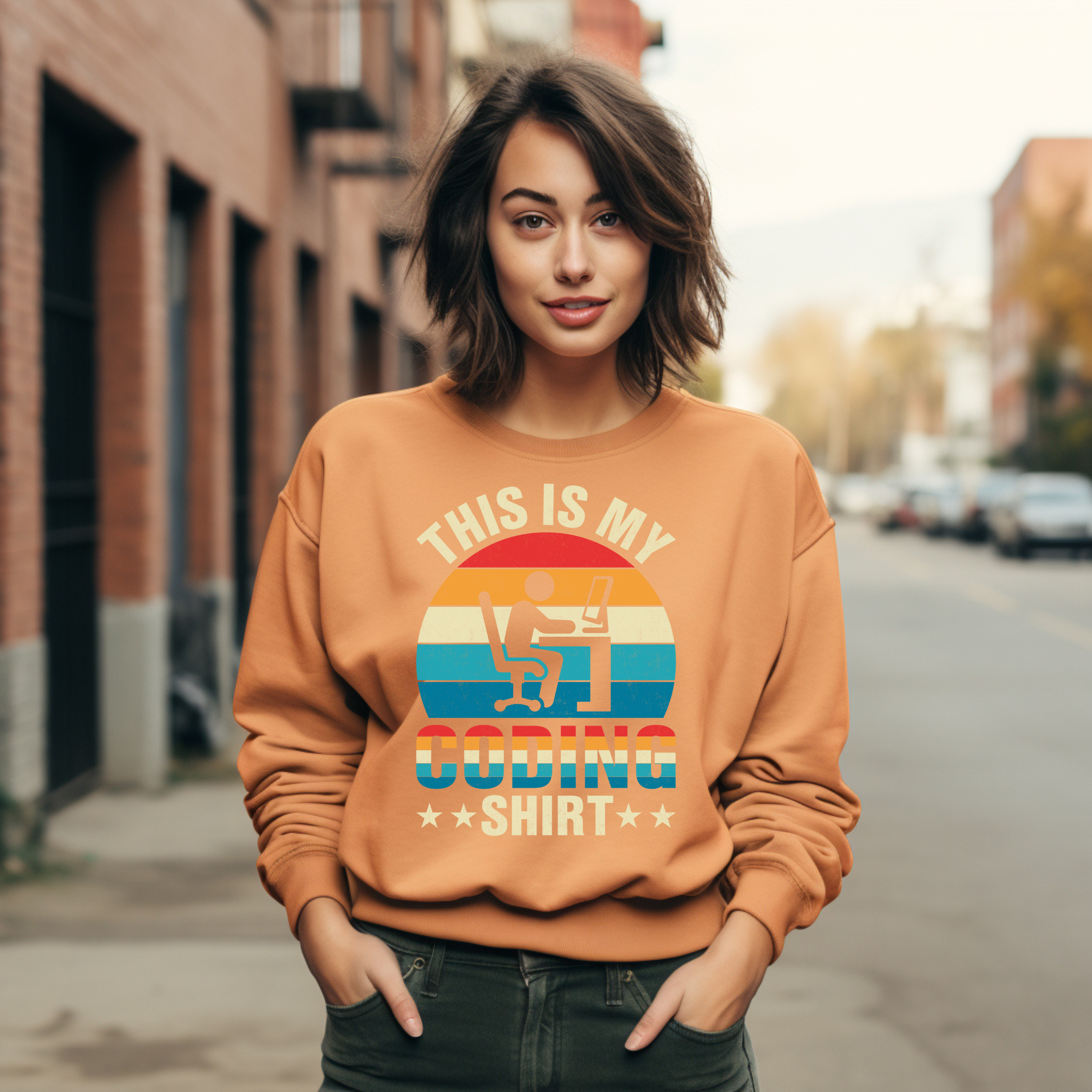 Coding Sweatshirt - "This Is My Coding Shirt" Retro Programmer Crewneck
