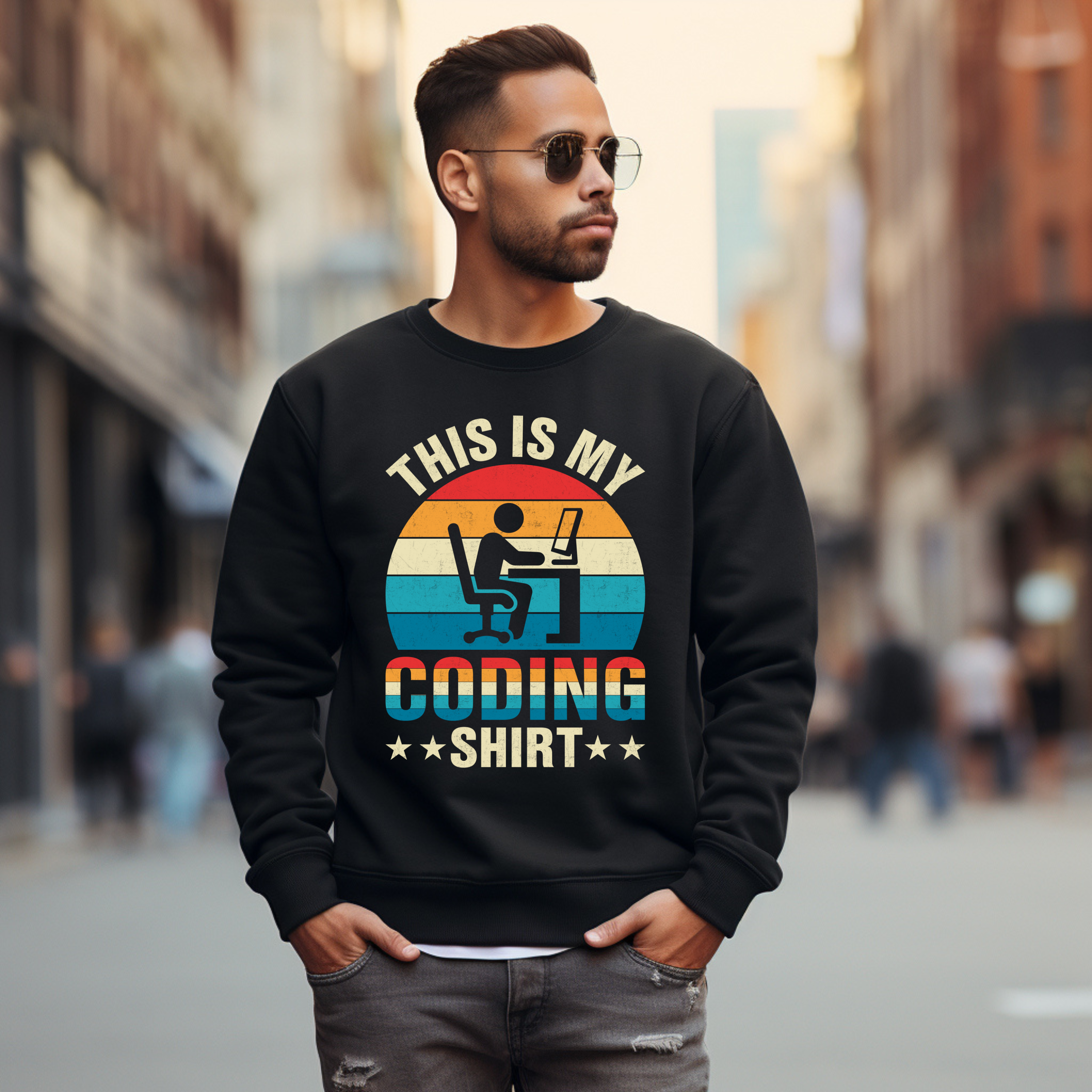 Coding Sweatshirt - "This Is My Coding Shirt" Retro Programmer Crewneck