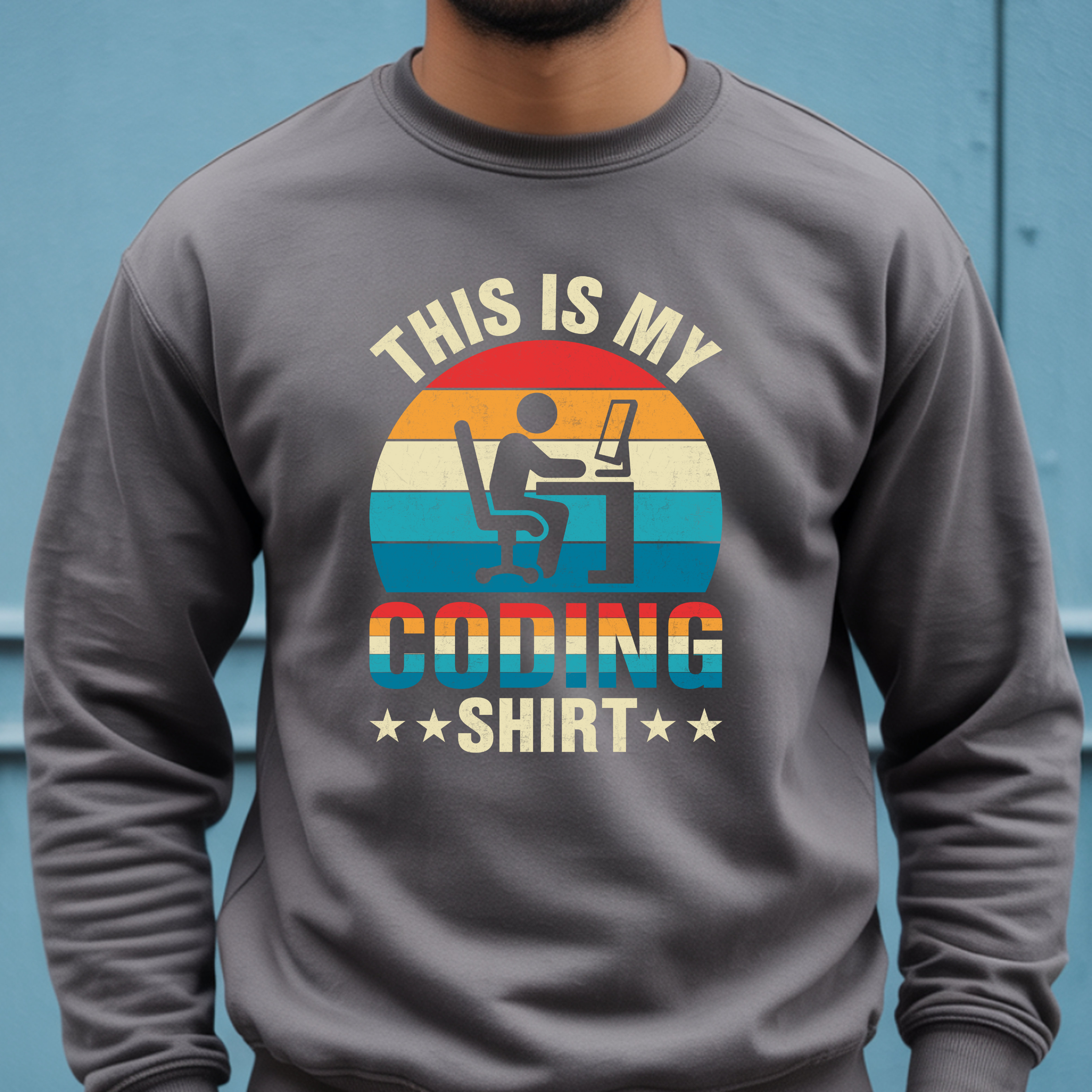 Coding Sweatshirt - "This Is My Coding Shirt" Retro Programmer Crewneck