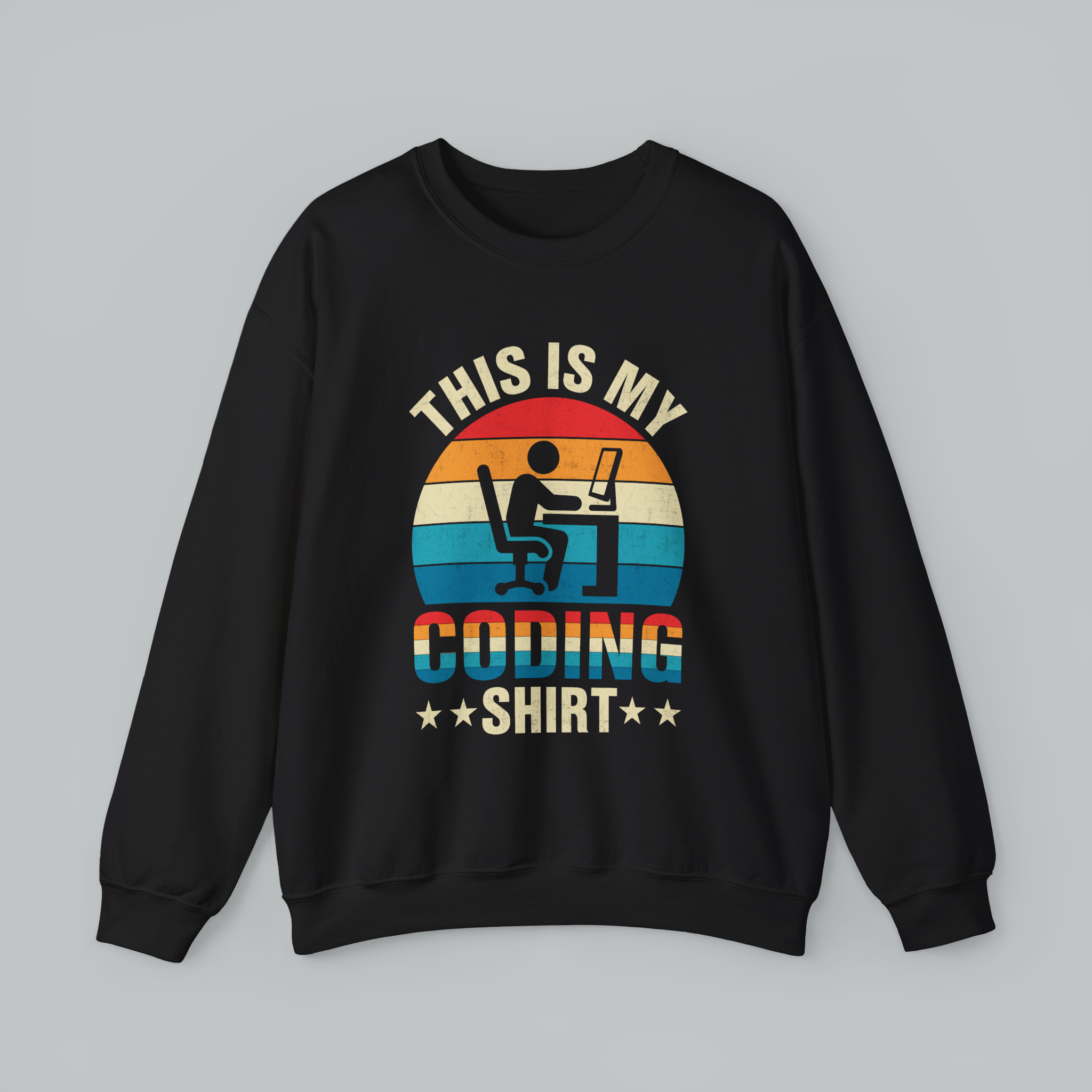 Coding Sweatshirt - "This Is My Coding Shirt" Retro Programmer Crewneck