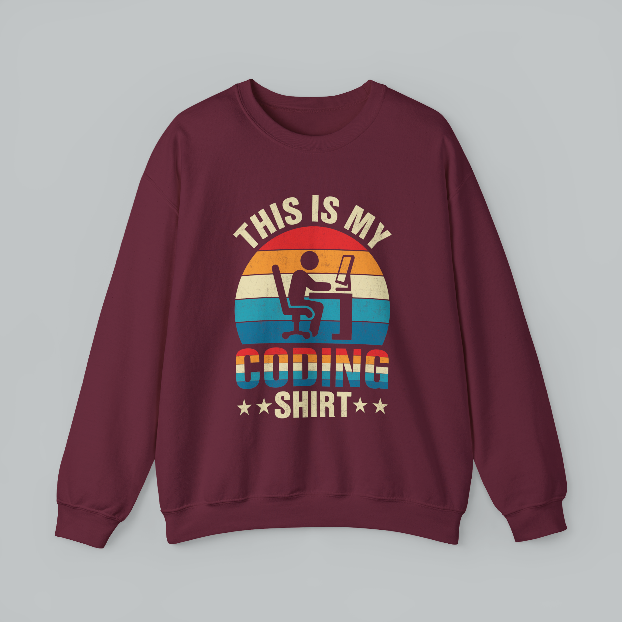 Coding Sweatshirt - "This Is My Coding Shirt" Retro Programmer Crewneck