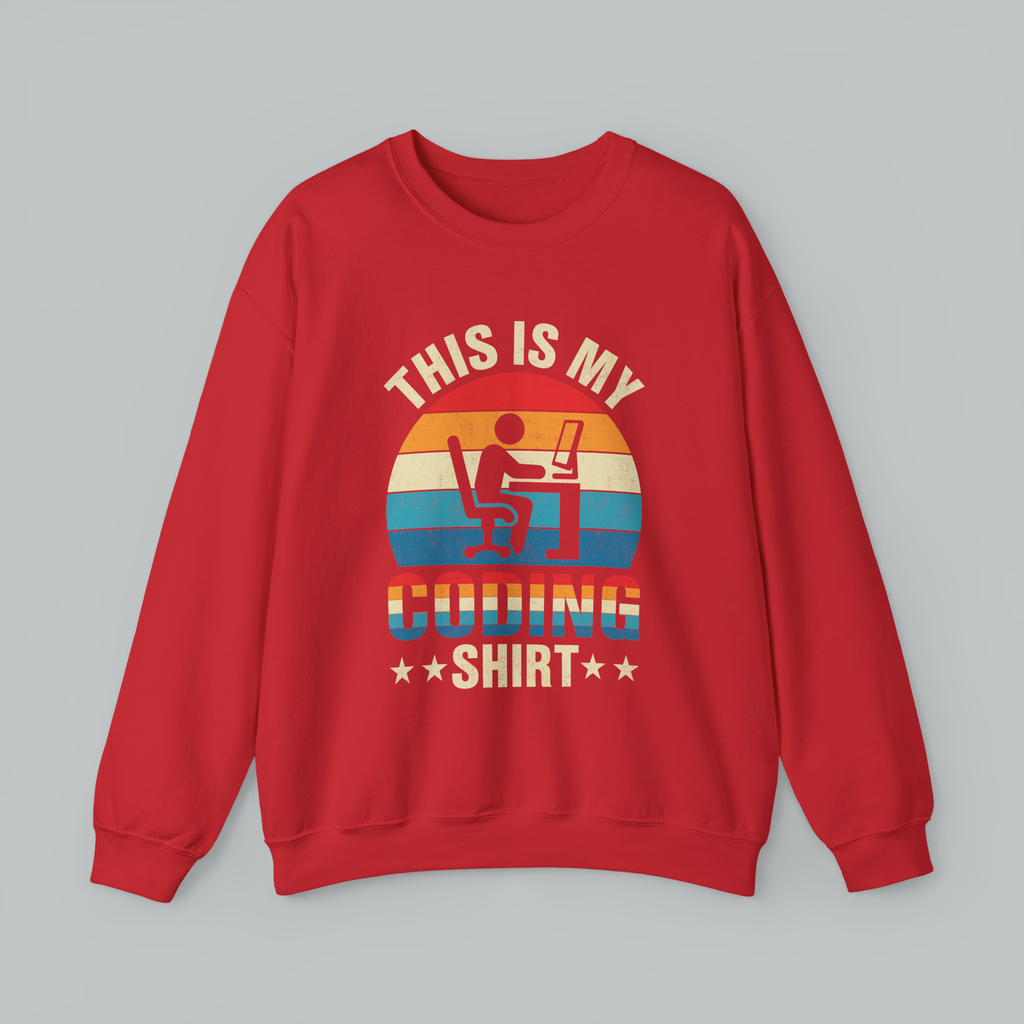 Coding Sweatshirt - "This Is My Coding Shirt" Retro Programmer Crewneck