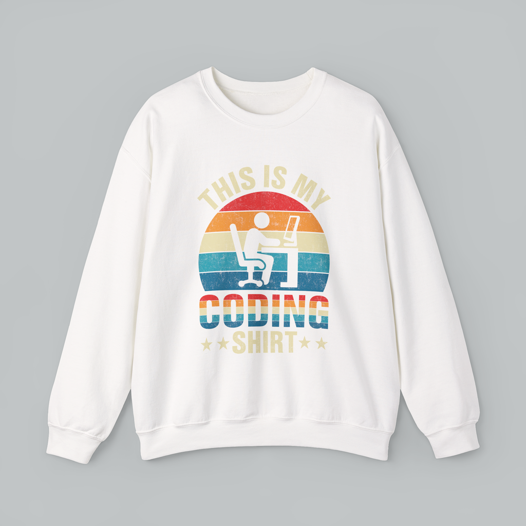 Coding Sweatshirt - "This Is My Coding Shirt" Retro Programmer Crewneck
