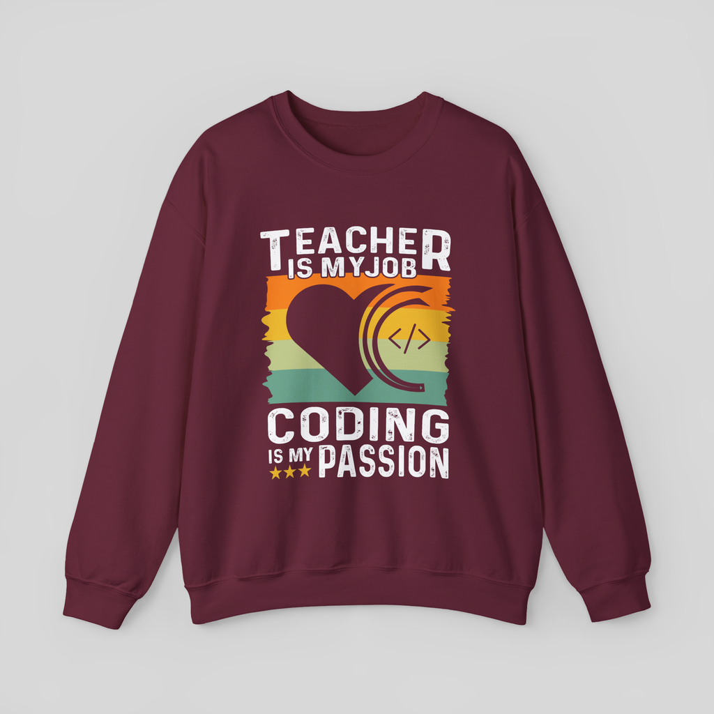 Retro Tech Heart </> Sweatshirt — Vintage Coder Crewneck