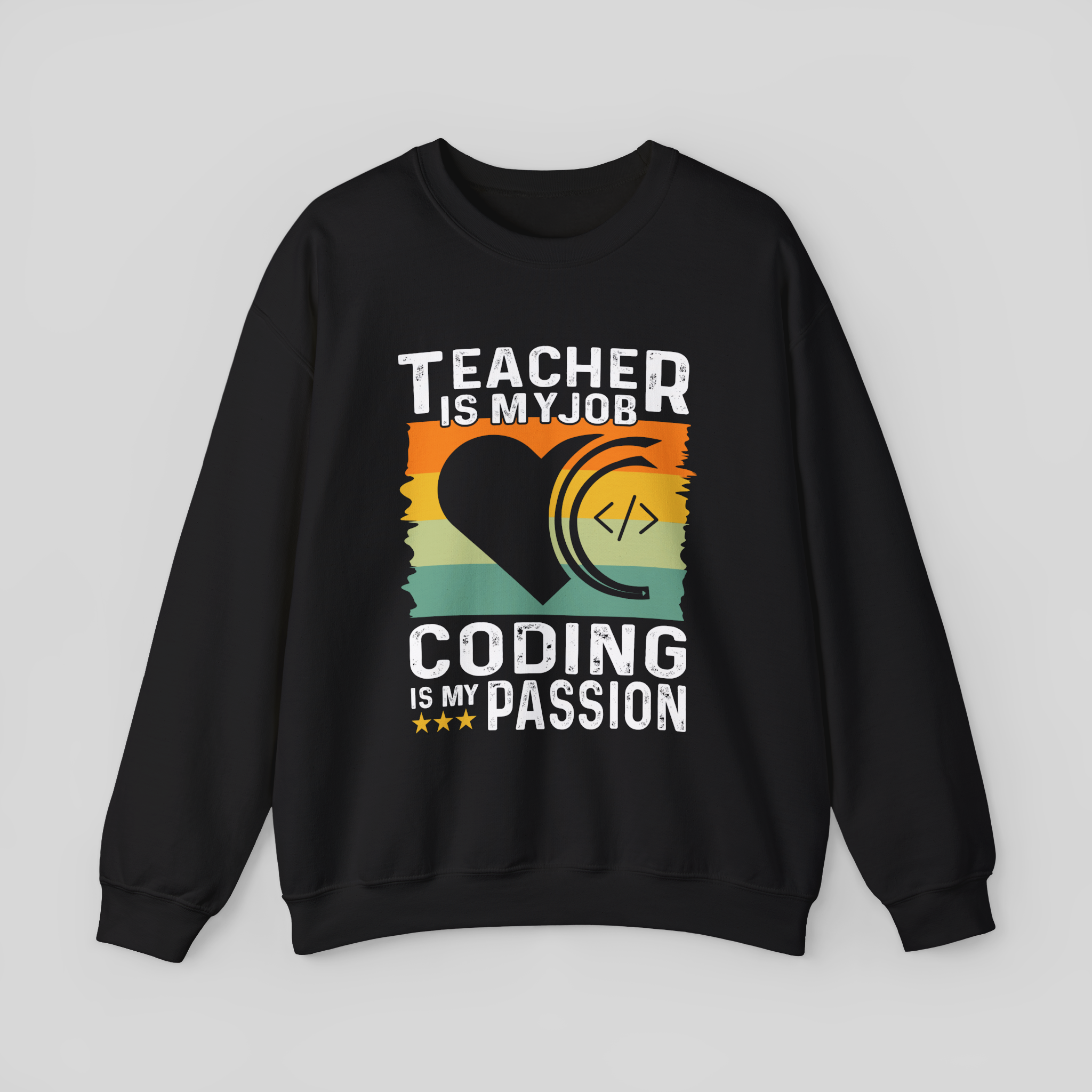Retro Tech Heart </> Sweatshirt — Vintage Coder Crewneck