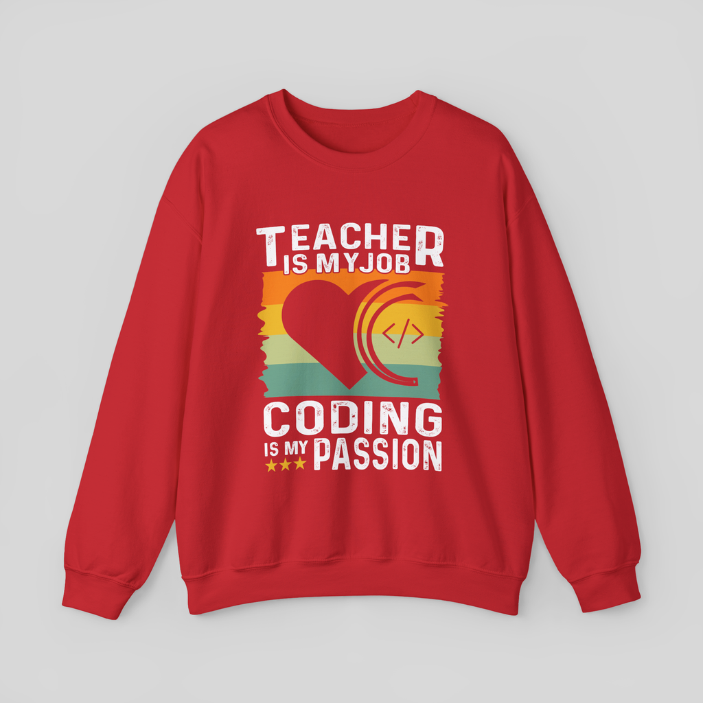 Retro Tech Heart </> Sweatshirt — Vintage Coder Crewneck