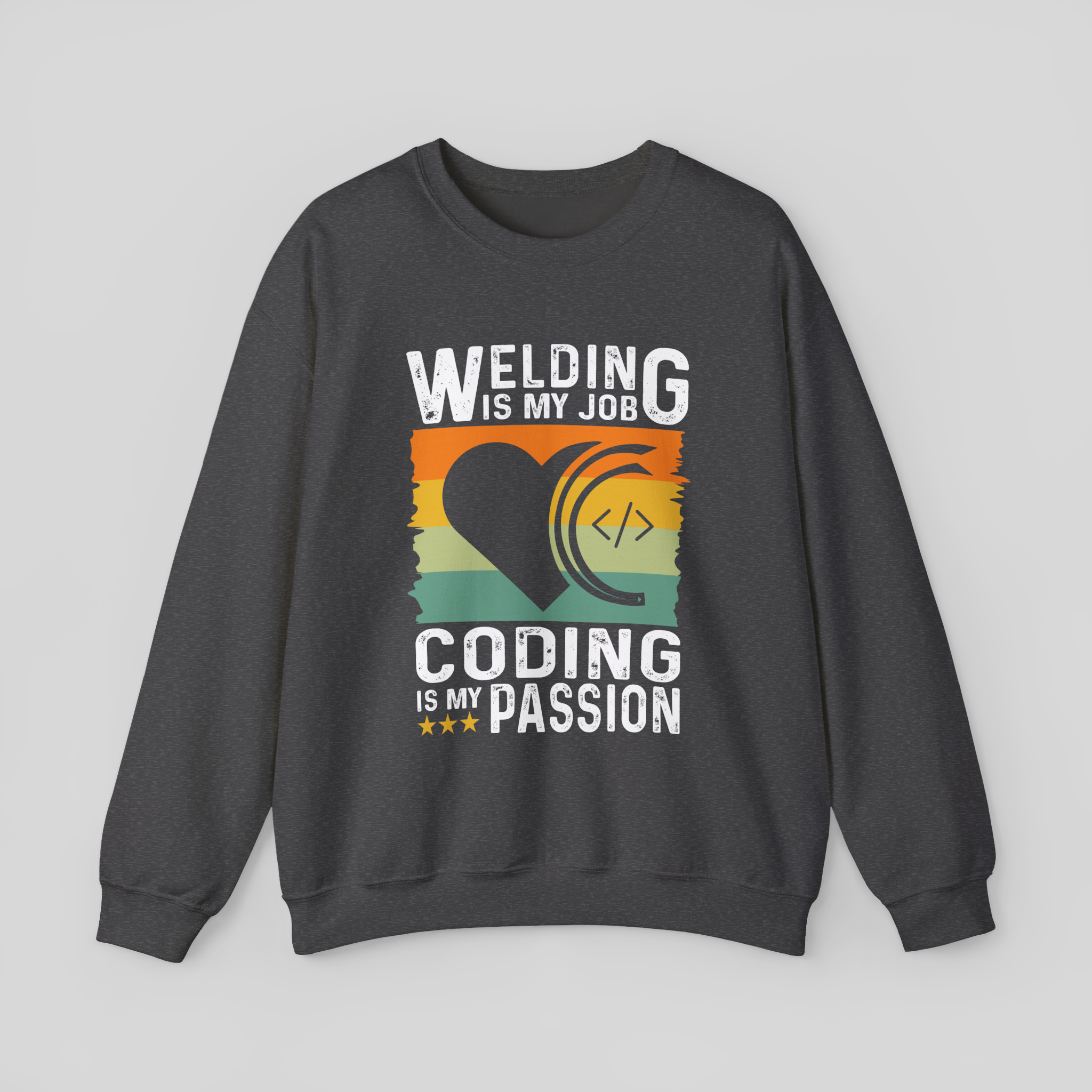 Vintage Tech Heart </> Sweatshirt — Loving the Code Crewneck